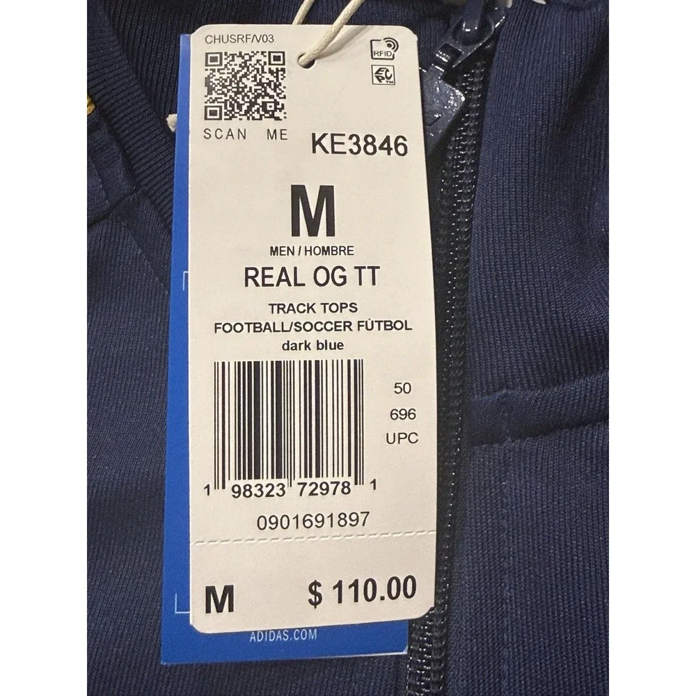 Adidas REAL OG TT Real Madrid Men's Dark Blue Track Jacket M KE3846